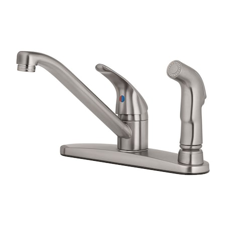 Oakbrook Collection OakBrook Essentials One Handle Brushed Nickel Kitchen Faucet Side Sprayer Included 67210-2404